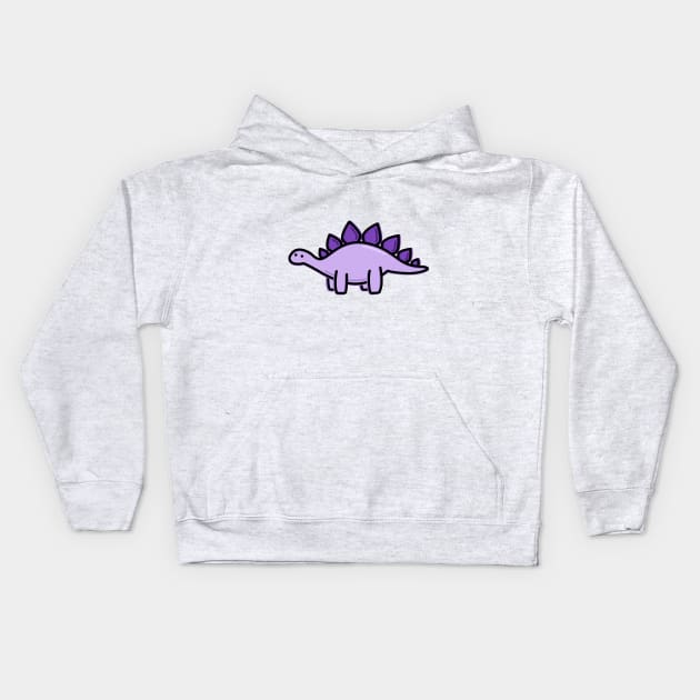 Purple Dino Kids Hoodie by happyfruitsart